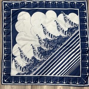 Nautical Blue and White Scarf